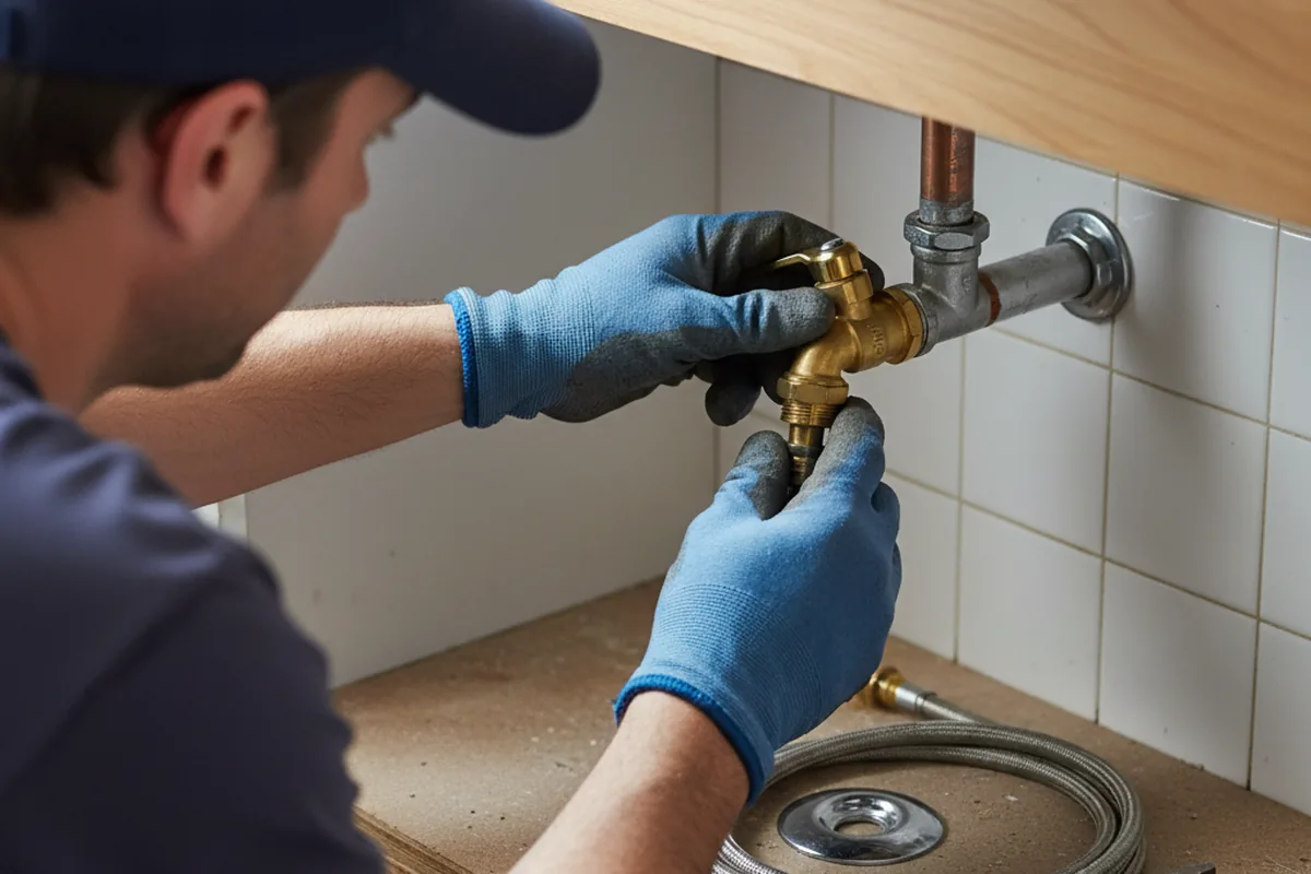 Shutoff valve and fitting work during Emergency Plumbing in Woodway